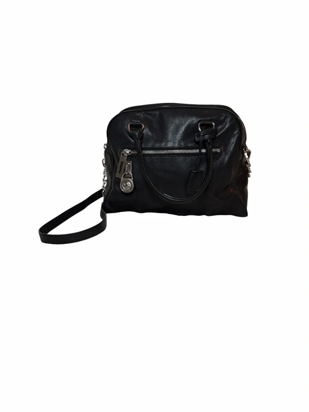 Michael Kors Black Leather Shoulder Bag or Crossbody Chain Detail